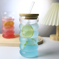 Verre à café glacé en forme de chenille en spirale, verre à boisson en borosilicate de haute qualité, verres à eau, jus, boissons, mug
