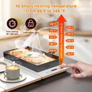Food Warmers for Parties Buffet 4-in-1 Electric <strong>Warming</strong> <strong>Tray</strong> for Food with 10 Temp Settings &amp; Timer, 33"x15" Glass Surface - Product Image 6