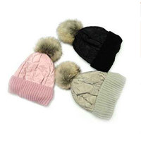 Gorro de Lana para Invierno, Gorro de Punto con Forro de Terciopelo, Impermeable, Grueso, para Otoño e Invierno