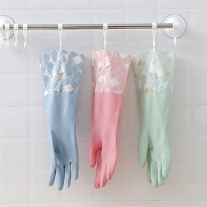 Guantes domésticos Yaxin de 42 cm, gruesos, impermeables, de PVC, para lavar platos, con forro polar, para limpieza de cocina - Product Image 1