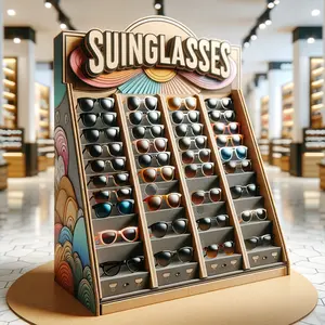 Custom Logo Fashionable Promotion Sunglasses Display Stand Corrugated Glasses Display Rack For Retail