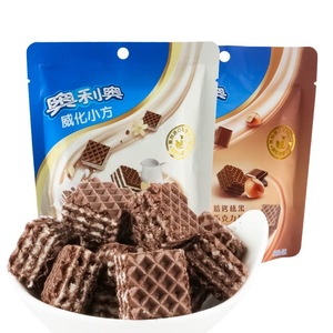 Collations chinoises en gros, biscuits <span class=keywords><strong>Oreo</strong></span> en gaufrettes, petits carrés, chocolat aux noisettes, 42g, saveur <span class=keywords><strong>lait</strong></span> et vanille - Product Image 2
