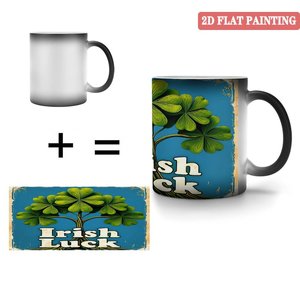Simple Unprinted DIY Frosted Mug 11oz Black <b>Ceramic</b> Heat Sensitive Coffee Office <b>Cup</b> - Product Image 4