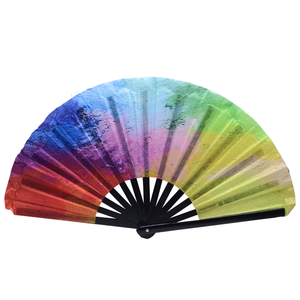 Abanico Plegable de Bambú de 33 cm con Diseño de Arcoíris, Ideal para Regalos Promocionales, Desfiles y Eventos de Verano - Product Image 4