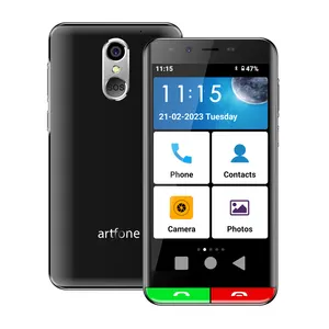 Artfone新着スマート500スマートフォン高齢者ケア5インチ4Gシニアスマートフォン携帯電話SOS緊急ボタン付き