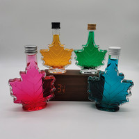 Fabricant de petites bouteilles en verre de 250 ml, 100 ml, 50 ml pour sirop d'érable, vin, forme plate, bouchon à vis, vente en gros, sérigraphie