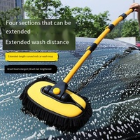 Brosse de lavage de voiture extensible à 4 sections courbées, brosse de nettoyage automobile à poils doux sans rayures