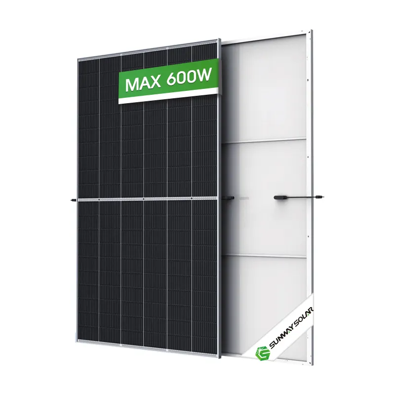Sunway meio pv painel de energia solar, células fotovoltaicas 600 w 580w 550w 585w 590w 144 w, células mono perc, painel solar de 600 w