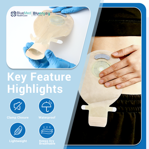 Túi đựng phân chuyên nghiệp BLUENJOY có bộ lọc than hoạt tính, túi hậu môn một mảnh, có thể xả nước, có hai quai để chăm sóc hậu môn - Product Image 3