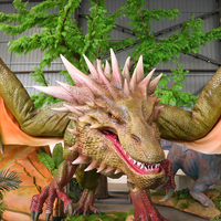 Sculpture géante de simulation dynamique mobile Dragon vert d'Europe pour parc à thème animatronique
