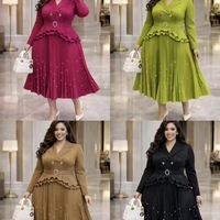 Robe Blazer Femme de Haute Qualité, Directement de l'Usine, Élégante, à Manches Longues, Coupe A-Line Plissée, Robe Midi Tendance pour Soirée