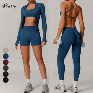 2025 <span class=keywords><strong>Yoga</strong></span> vêtements sans couture ensemble logo personnalisé femmes Gym sport ensemble course <span class=keywords><strong>Yoga</strong></span> porter respirant <span class=keywords><strong>Yoga</strong></span> 3 pièces-ensemble - Product Image 1