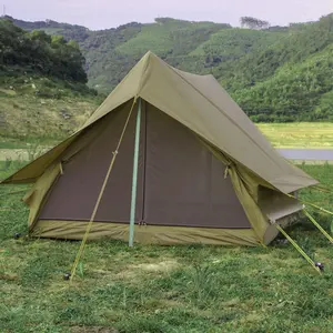 2024 nouveau Camping familial en plein air rétro tente armée vert grande tente de Camping en plein air Camp d'été Type A tissu Oxford