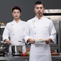 Veste de chef de restaurant à manches longues ou courtes, tenue de travail pour hôtel, café, cuisine, boulangerie, uniforme de chef de cuisine, uniforme de chef de restauration rapide
