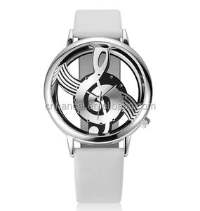 Unico Classico Donne Vigilanza Del Quarzo Delle Signore Hollow Nota Musicale cinturino in pelle Orologio Da Polso moda Gfit Orologio Casual femminile - Product Image 6