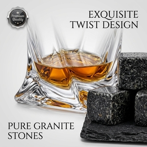 Coffret <span class=keywords><strong>Cadeau</strong></span> Whisky Personnalisé Écologique Nouveauté <span class=keywords><strong>pour</strong></span> la Fête des Pères – Verre Torsadé et Pierre à Whisky avec Boîte en Bois – <span class=keywords><strong>Cadeau</strong></span> d'<span class=keywords><strong>Anniversaire</strong></span> <span class=keywords><strong>pour</strong></span> Hommes - Product Image 2