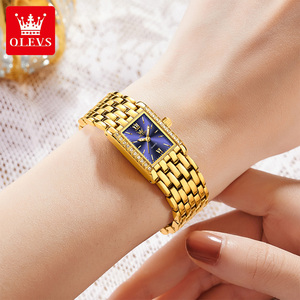 OLEVS 3700 Styles à Succès Personnalisables OEM avec Logo, Bracelets en Acier Inoxydable, Diamant, Carrée, Multicolore, Élégante Montre à Quartz pour <span class=keywords><strong>Femme</strong></span> - Product Image 3