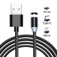 Câble de charge magnétique USB 3 en 1, USB vers Type C Micro, câbles de charge magnétique pour téléphone portable Samsung pour Huawei, vente flash