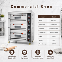 Oven Dek Listrik Otomatis Pengontrol Suhu Digital Elemen Pemanas Baja Tahan Karat Perlengkapan Komersial Anti Panas Berlebih