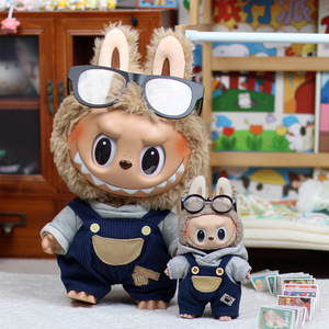 Labubu <b>Doll</b> Clothes Autumn Overalls 15cm 17cm Plush Toy Outfit Unisex Kids <b>Accessories</b> - Product Image 3