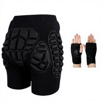 Shorts de protection des hanches rembourrés, ensemble de protections pour les genoux, les coudes et les poignets, sangles réglables - Protection professionnelle pour le ski et le snowboard