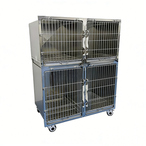 Çift Katlı Kedi Kafesi Veteriner Kalitesinde Paslanmaz Çelik Üretim Kutusu Klinik ve Evcil Hayvan Dükkanları İçin - Product Image 1