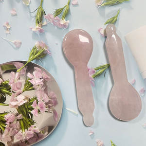 Cucchiaio per scolpire avventurina al quarzo rosa di giada di cristallo, penna per digitopressione Gua Sha Face Massager - Product Image 5
