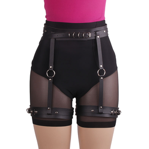 Ceintures de taille larges en cuir personnalisées pour femmes jarretières intégrées en usine sangles de Bondage boîte de nuit Punk anneaux de cuisse - Product Image 2