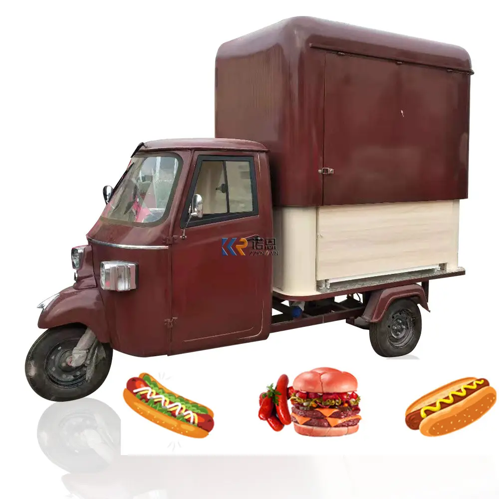 Tricycle Mobile en acier inoxydable, 10 pièces, chariot pour aliments, pour vente, kiosque de vente de snacks personnalisé avec Certification CE