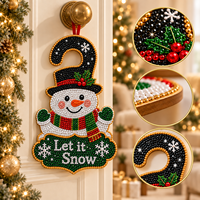 Peinture diamant acrylique double face Bonhomme de neige de Noël, forme personnalisée, décoration de vacances, ornement DIY style américain