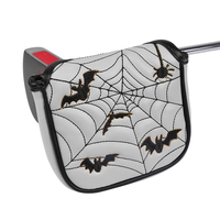 Couvre-chef de putter de golf Couvre-chef en cuir PU Spider Web Design Mallet Putter Couvre-chefs de club de golf Aimant