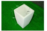 Macetas Luminosas Coloridas para Jardín, Macetas de Plástico con Diseño de Escultura, Lámpara de Pie para Fiestas, Maceta Luminosa