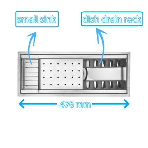 Set Organizzatore per Lavello Commerciale Fatto a Mano in Acciaio Inox 18 Gauge, Portapiatti, Portabicchieri, Rubinetto Singolo per Isola Cucina - Product Image 2