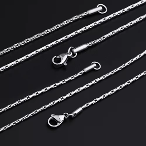 Collar de cadena de eslabones redondos con Cruz larga sin deslustre personalizado al por mayor, joyería - Product Image 1