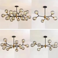 BGST Salle À Manger Lustre Moderne De Luxe Cuisine Salon Chambre Boule De Verre Lampes Suspendues Intérieur Décor À La Maison Pendentif Lumière