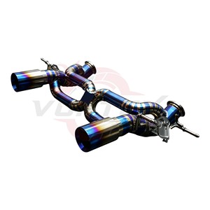 Système d'échappement à soupapes Vortex Blue Titanium pour Maserati MC20 3.0T V6 Nettuno avec double sorties d'échappement et X-Pipe central - Product Image 2