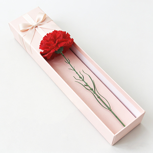 Fleur artificielle unique en velours à longue tige, œillets rouges et pivoines, <span class=keywords><strong>pour</strong></span> la Fête des Mères, les funérailles, les commémorations, les vases, les entrées et la décoration intérieure - Product Image 4