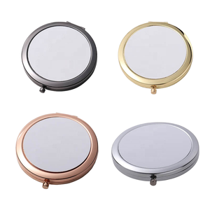 Wholesale Personalized Small Metal Cosmetic Pocket Mirror Custom Sublimation Compact Makeup Gifts Promotional Business Items