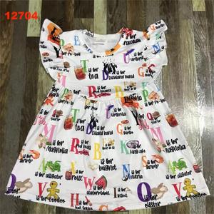 <span class=keywords><strong>Saldi</strong></span> caldi estate bambine vestono a scuola gonna a maniche volanti fiori di mela stampa a matita abiti da principessa abiti Boutique - Product Image 5