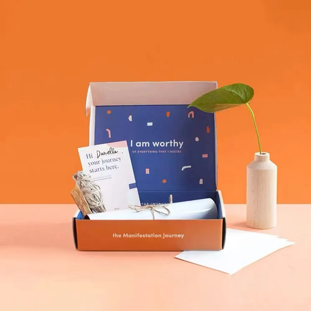 Изготовленный на заказ логотип печать роскошный красочный размер mailer гофрированный картон переработанный упаковочный почтовый ящик