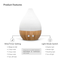 Humidificateur ultrasonique en céramique rustique, alimenté par USB, avec trois modes d'éclairage, mode temporisé 180 ml, pour table