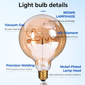 Ampoule Décorative G125 à Filament LED Incurvé Forme LOVE Ambre Antique - Product Image 2