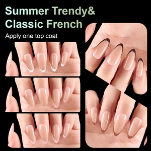Lot de 150 <span class=keywords><strong>faux</strong></span> <span class=keywords><strong>ongles</strong></span> à presser sans couture French Tip, formes amande et cercueil, 5 couleurs, amovibles, vente en gros pour salons - Product Image 2