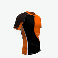 Tonton Factory – Rashguard personnalisé à manches courtes en polyester avec impression par sublimation intégrale pour homme, vente en gros OEM, pour la natation