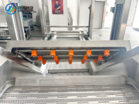 Automatische SUS304 tomatenwas- en drooglijn 1500kg/uur, bubbel fruit- en groentereinigingsmachine, luchtdroger voor ketchupfabriek