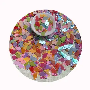 Gemengde Kleur 8Mm Vis Vorm Glitter Voor Ambachten Paillettes Tas Kleding Naaien Accessoires Diy Glitter Confetti