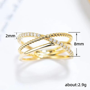 Elegant Cross <b>Open</b> <b>Ring</b> Minimal Gold Design Women Fashion Jewelry Daily Wear Chic Gift - Product Image 3