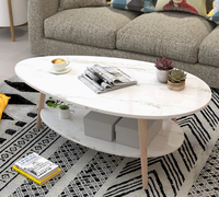 Table Basse à Double Plateau de Style Nordique, Simple et Moderne pour Petit Salon ou Balcon, Table d'Appoint Créative en Bois