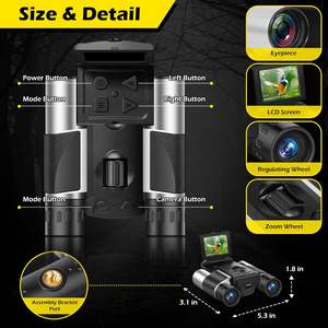 Câmera Binóculo Digital DT10 com LCD de 2" e Resolução 2.5K HD, Zoom Digital 8X, e Telescópio 10x25 para Caça, Caminhada e Eventos ao Ar Livre - Product Image 3