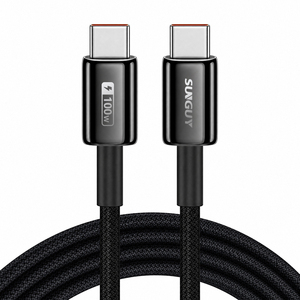 Câble de données SUNGUY 100W PD Type C, charge rapide USB C, chargeur de téléphone pour téléphone, ordinateur portable et utilisation en voiture - Product Image 1